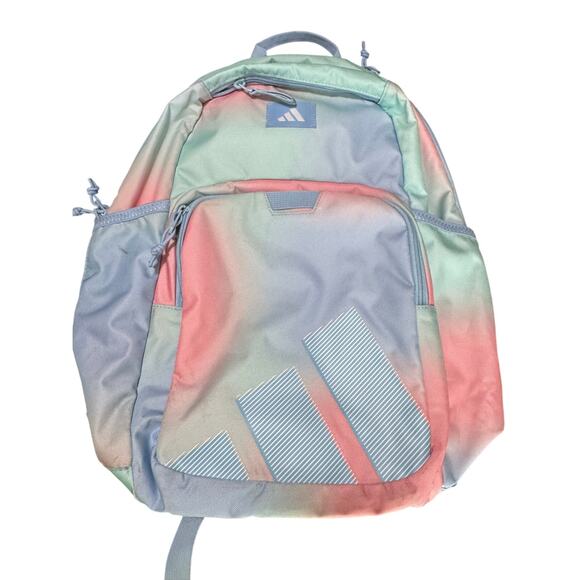 Adidas Backpack Midway Blue & Pink School College Laptop & Water Bottle Storage - Picture 1 of 3